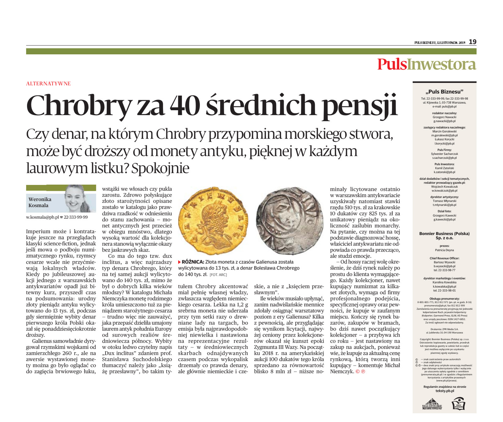 Chrobry za 40 średnich pensji
